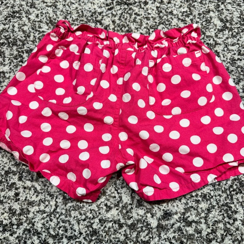 Gymboree Polka‎ Dot Shorts Girls Size 8 Pink White Cotton Paperbag Waist Preppy